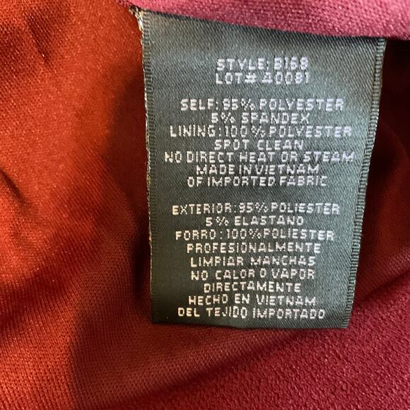 Betsy & Adam Mini Fit and Flare Cocktail Dress Sparkly Burgundy Red Size 10 - Picture 9 of 11